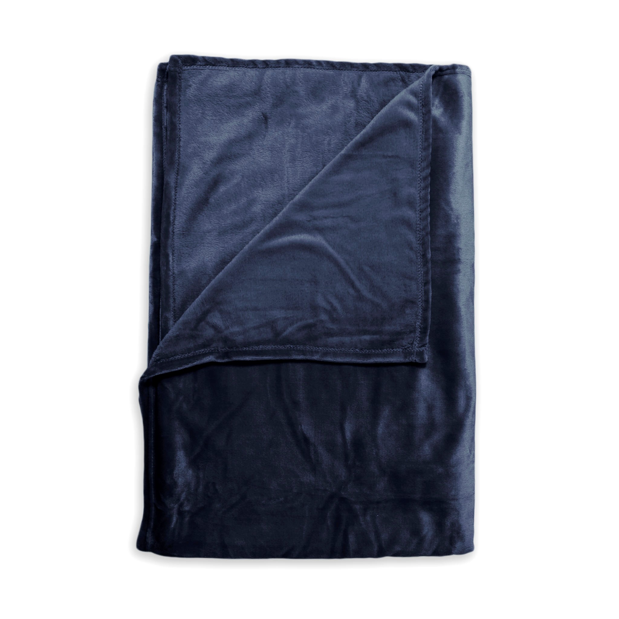 Plaid Cara 140x200cm CARA in Blau, Decke, Samt, Nachtblau, Flanell?, Bettdecke
