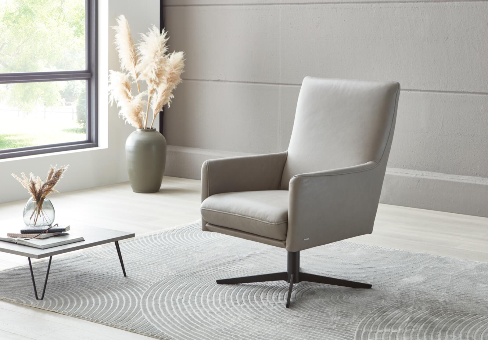Koinor Sessel ELEMENTS in Leder A-India asphalt