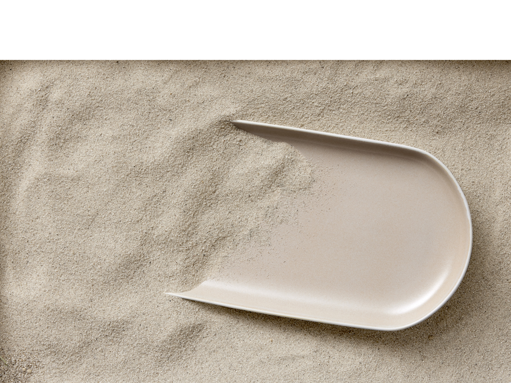 F&H Servierschale STUDIO ROUND NORTH in Farbe Matte white/Matte sand