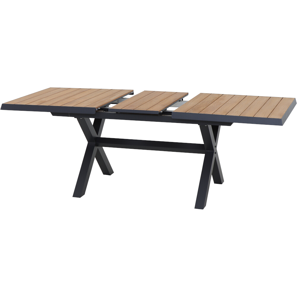 Gautzsch Ausziehtisch SINCRO ca. 163(200)x93cm in Teakholz FSC/anthrazit