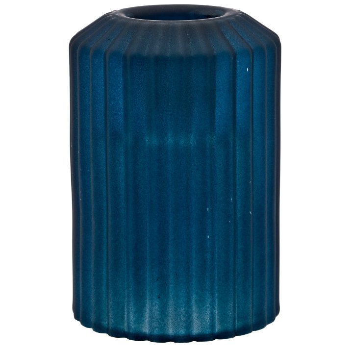 Gasper Glas Teelicht/Kerzenhalter mit Schliff FANCY in royalblau, Töpferei, Krug, Vase