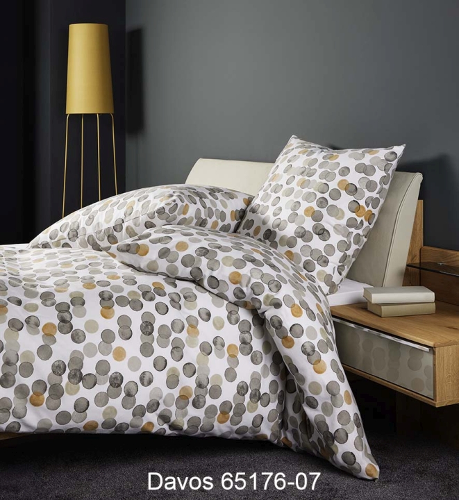 Janine Design Bettwäsche DAVOS ca. 155x220cm in Farbe greige ockergelb
