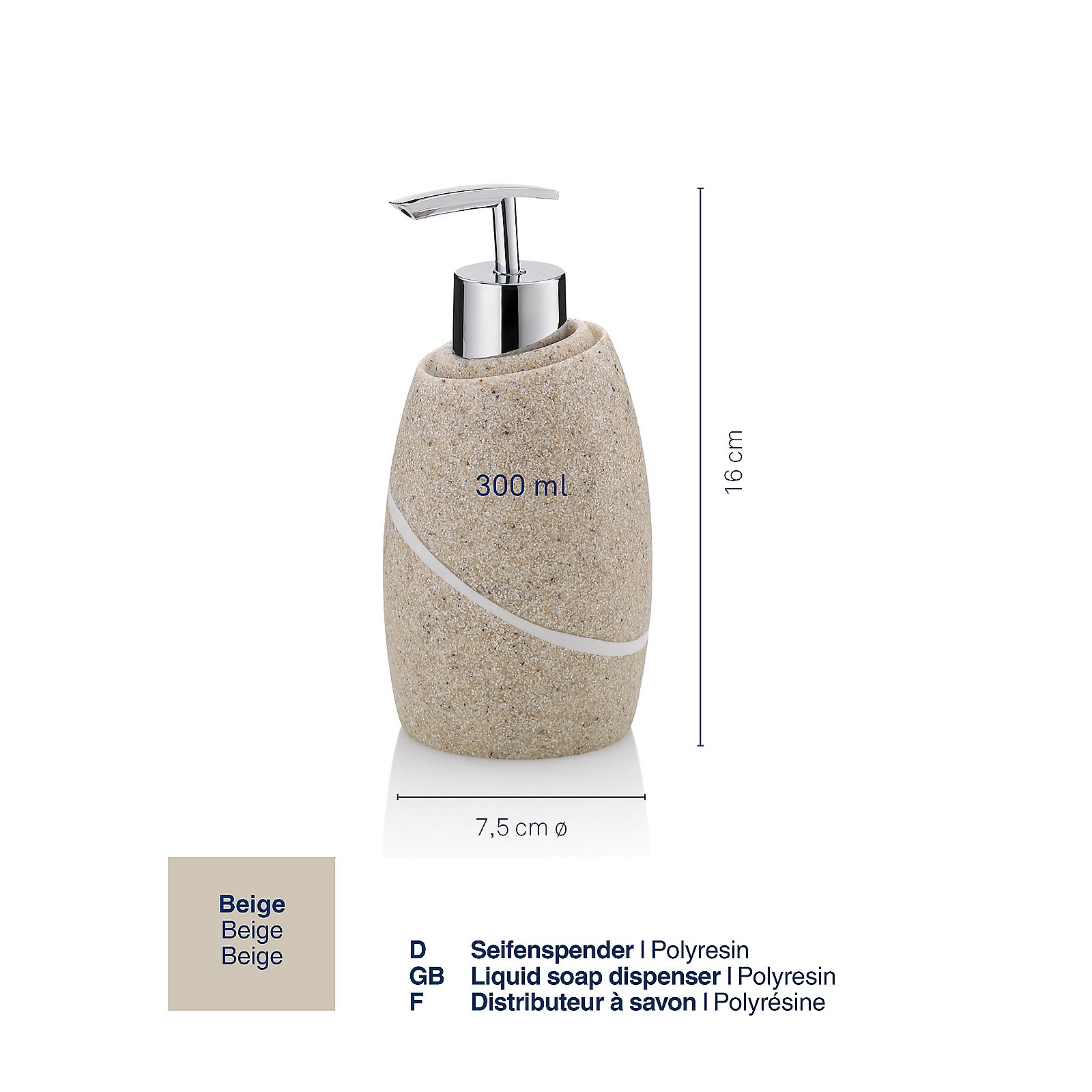 Kela Seifenspender Talus beige TALUS in , Flasche, Lotion