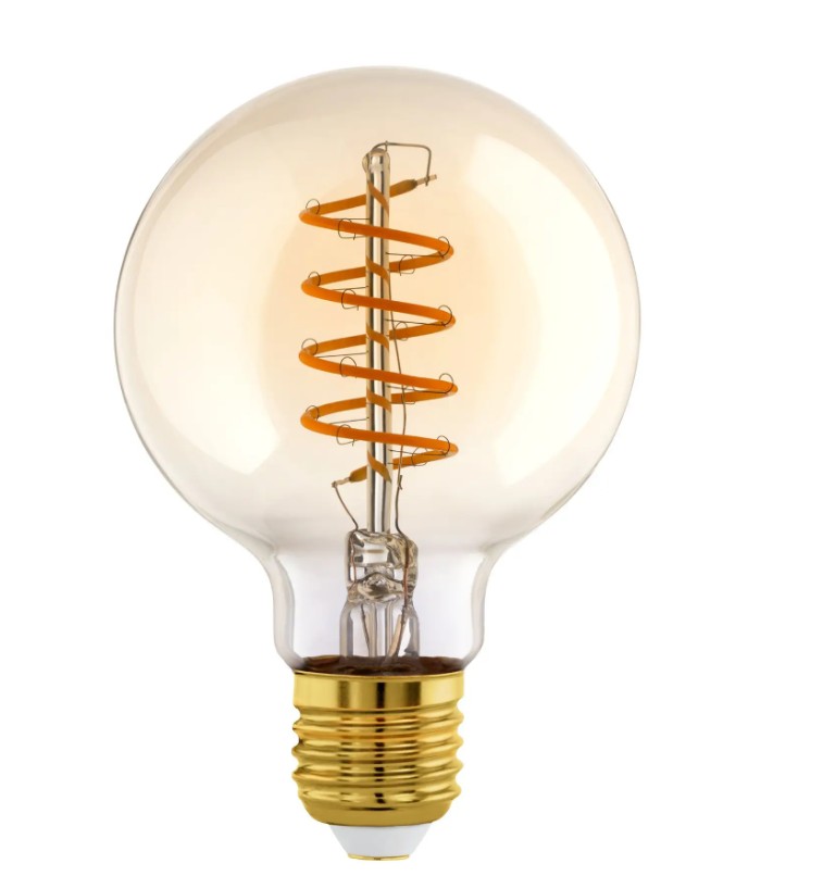 Eglo Leuchten LED-Leuchtmittel AMBER in Farbe Amber, Glühbirne, LED-Glühbirne, Edison-Glühbirne, Glühfaden, klar