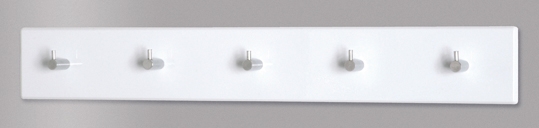 Haku Möbel Garderobenleiste ca. B57 H8 T5 cm in MDF Dekor hochglanz weiß