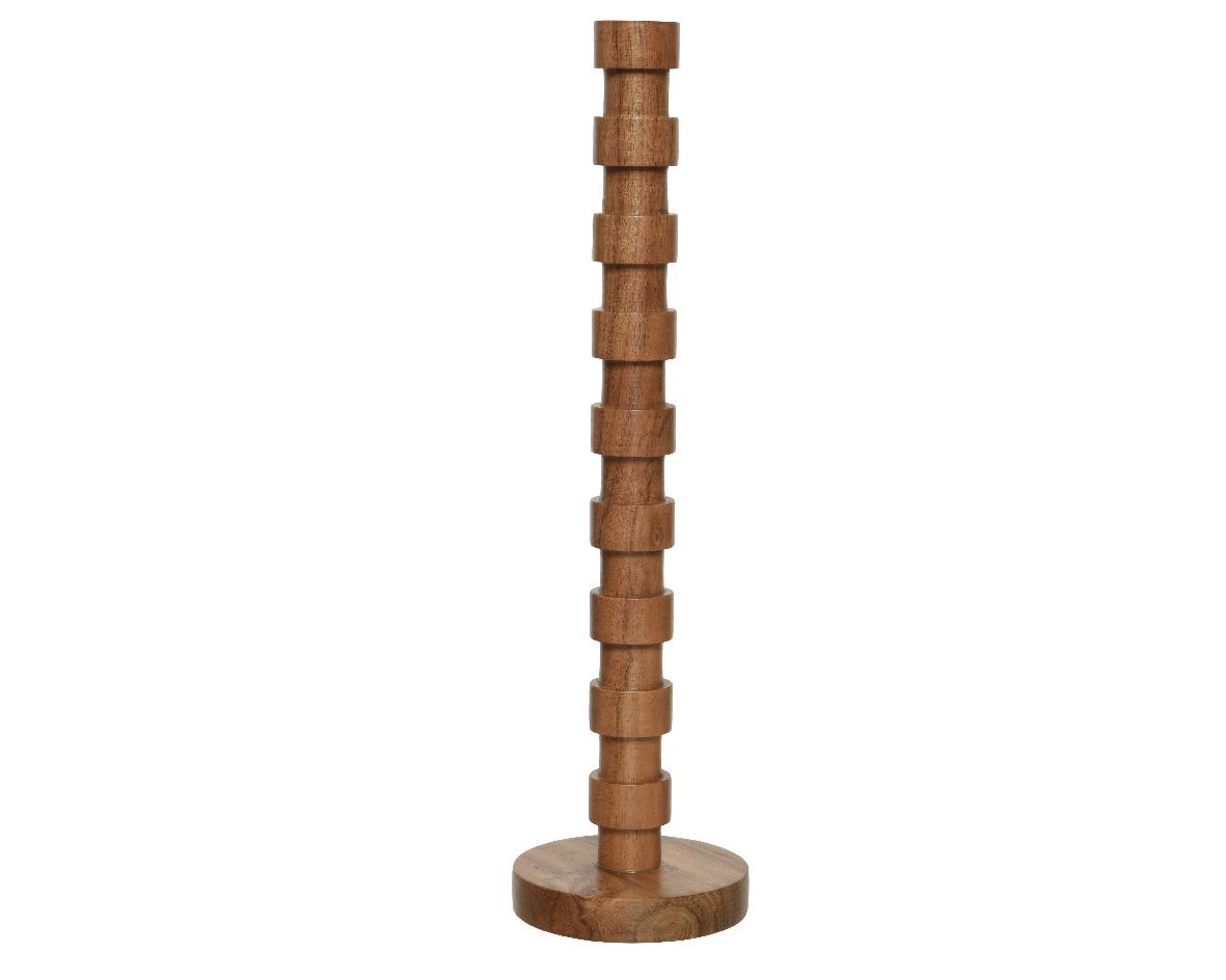 Kaemingk Kerzenhalter Akazienholz 608271 B/H/T ca.10x38x10cm in Natur, Spielzeug, Mobiliar