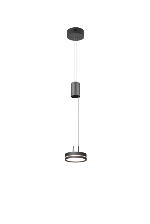 Trio LED-Pendelleuchte FRANKLIN in anthrazit, Schirm Aluminium anthrazit