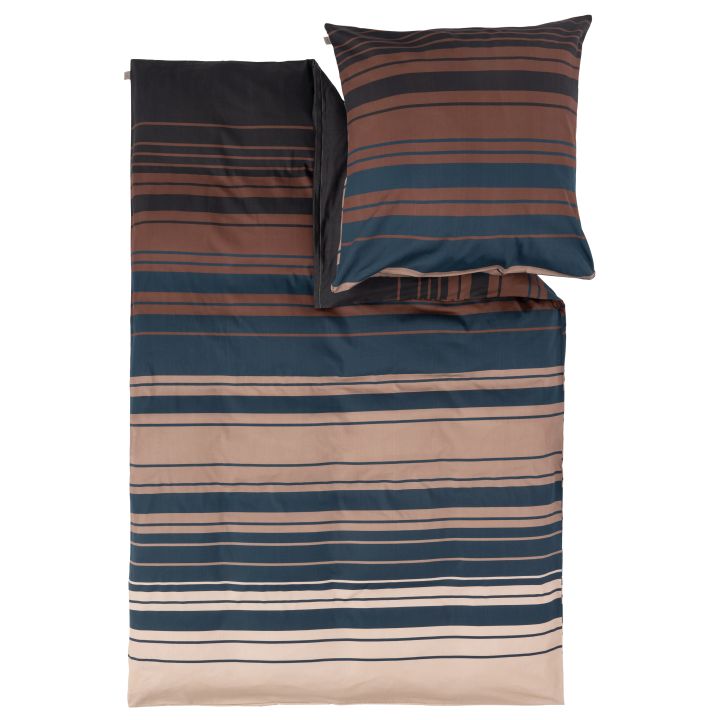 bugatti Satinbettwäsche 155x220cm in Farbe braun/blau
