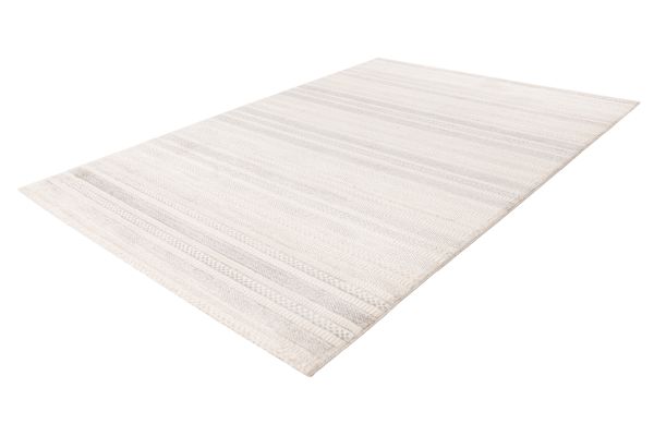 Webteppich NANCY ca. 160x230cm in Farbe silver-ivory Webteppich NANCY ca. 160x230cm in Farbe silver-ivory, Teppich, Wohnzimmerteppich, Beige, Streifen, Fußbodenbelag