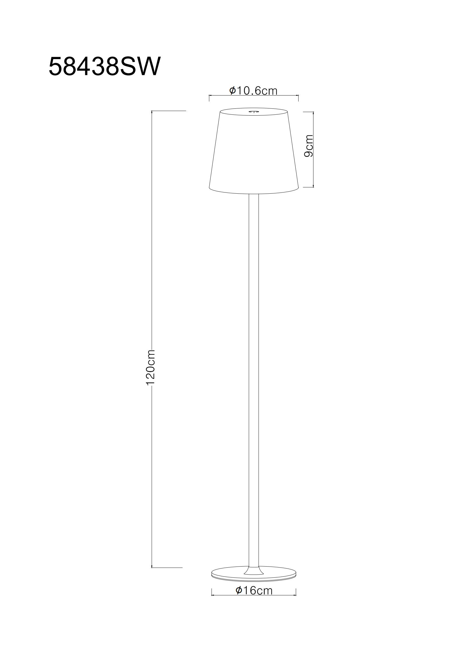 Globo LED-Stehleuchte VANNIE ca. H120 cm, D16 cm in weiß matt Metall