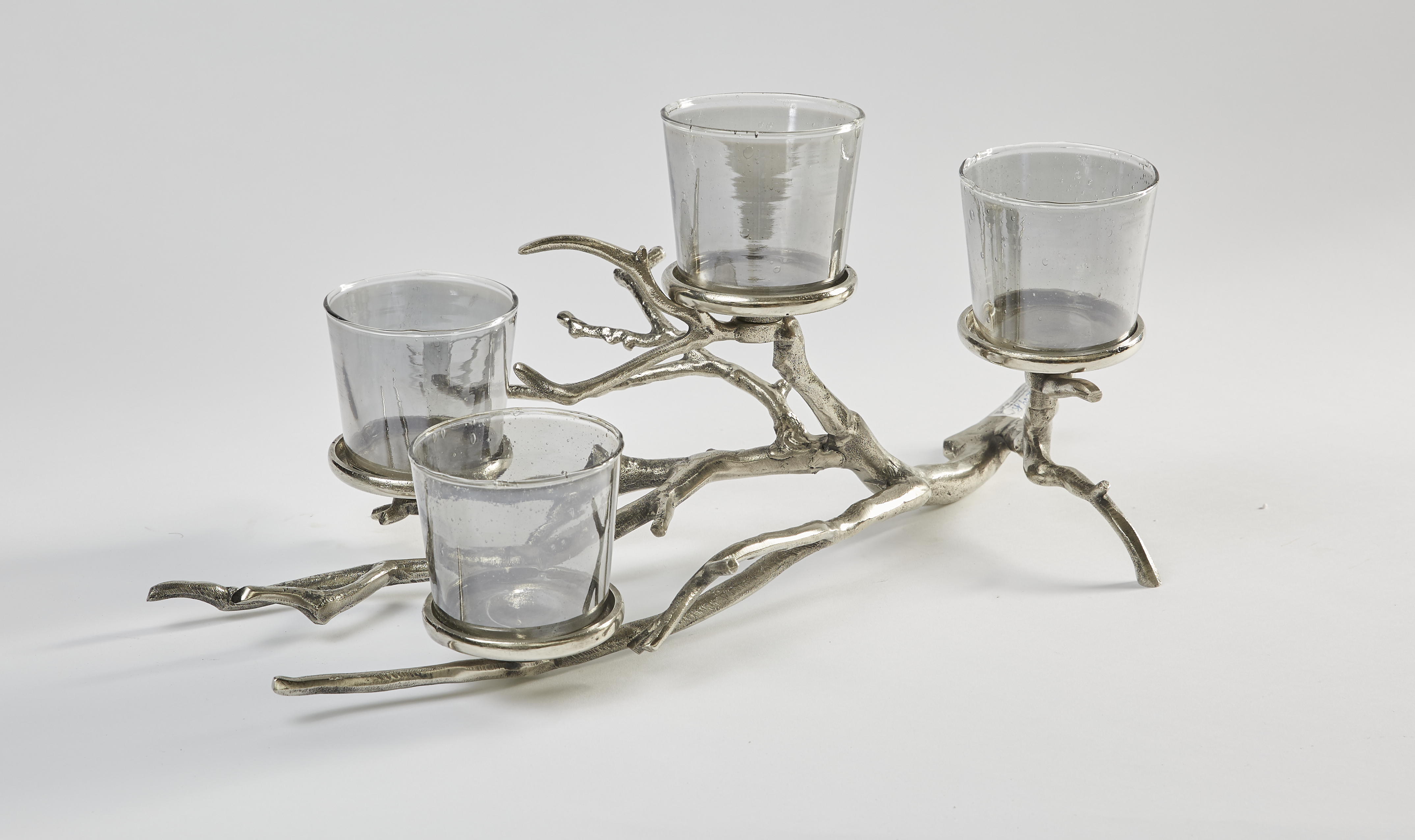 L.C. Wholesaler Dekoäste Kerzenständer 195529 B/H/T ca.59x26x33cm in 59x26x33cm, silber