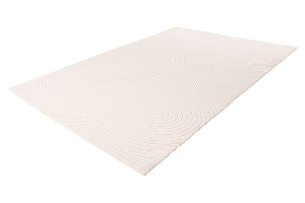 Webteppich NAPOLI ca. 160x230cm in Farbe ivory, Yoga mat, Rutschfest, Kork, Muster, hell