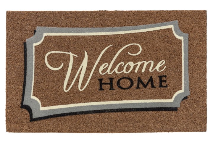 Golze & Söhne Türmatte Coco Design ca. 45x75cm in Farbe Welcome Home, Türmatte, Willkommensmatte, Kokosmatte, Haustürmatte, Wohnaccessoire