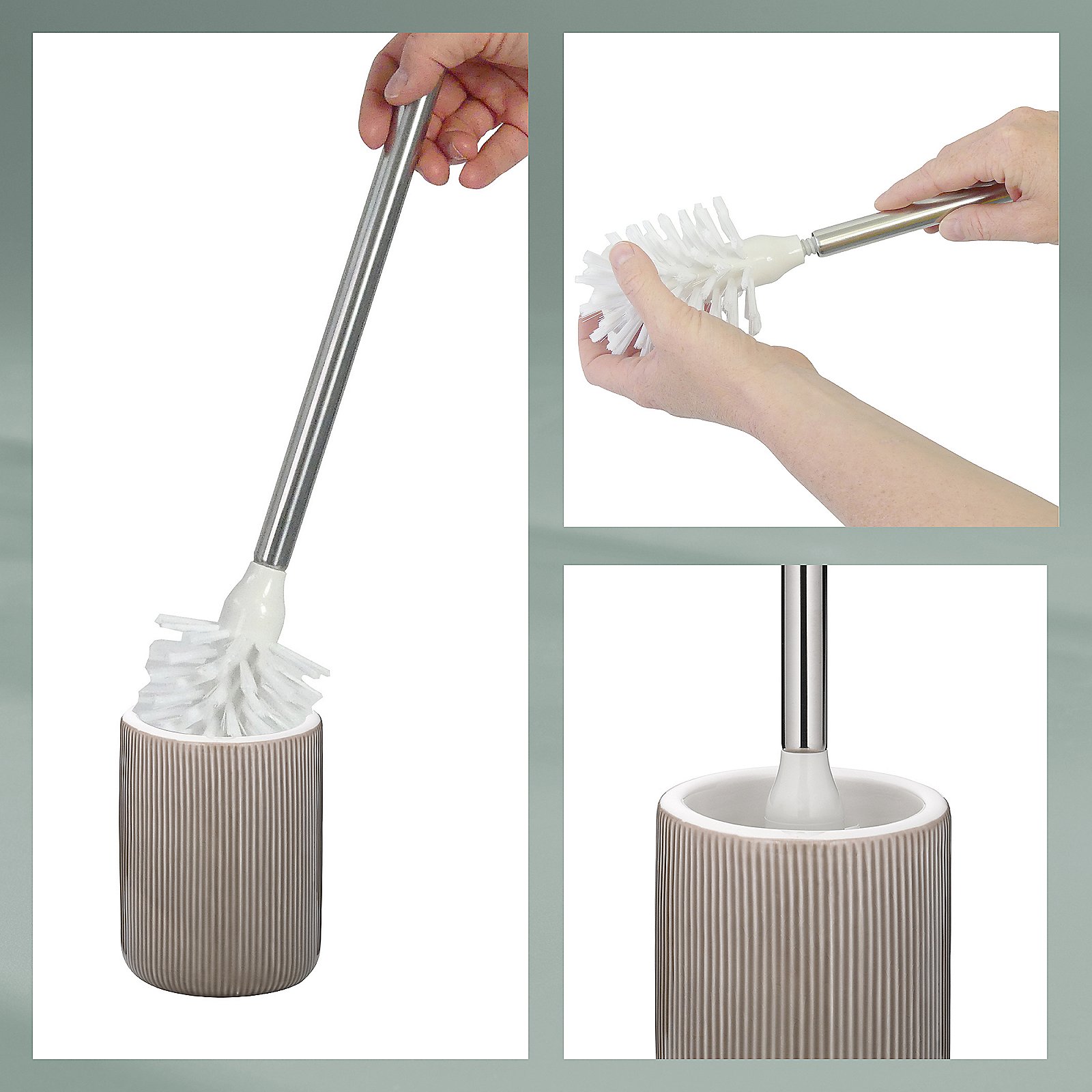 Kela WC-Garnitur Ava steingrau AVA in , Pinsel, Gerät, Werkzeug, Reinigen, Person