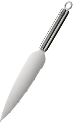 Rösle Tortenmesser mit Zahnung 30cm RUNDGRIFF, kitchen knife, utility knife, weiße klinge, edelstahlgriff, speerspitze