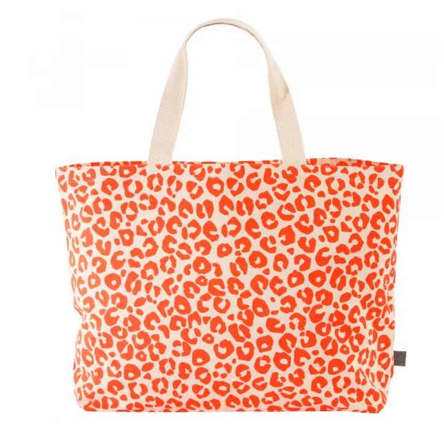 Cawö Tasche LEO BAG 40x60cm in Farbe neon-pink Cawö Tasche LEO BAG 40x60cm in Farbe neon-pink, Tasche, Tote, Leopard Muster, Orange, Canvas