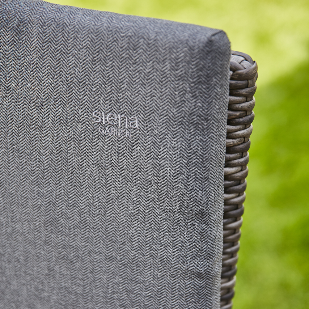 Sesselauflage ASTER in Farbe anthrazit, Gewebt, Dekoration für Zuhause, Leinen, Hosen, Kissen