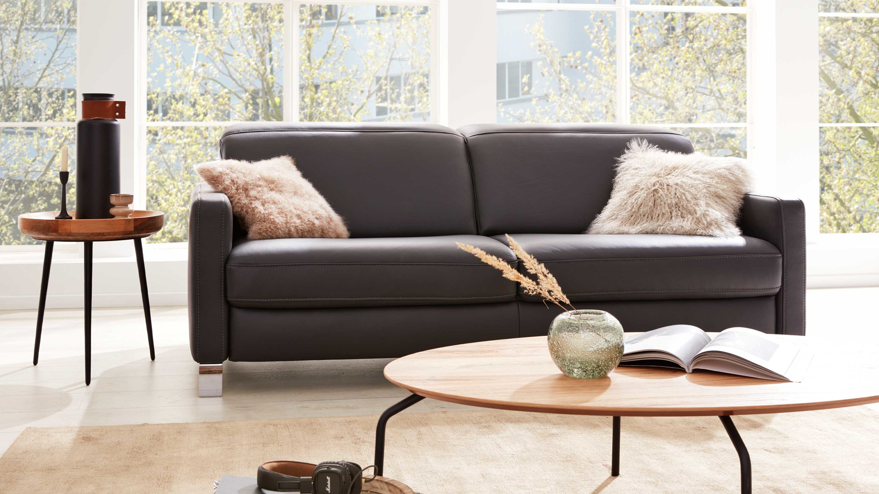 Interliving Sofa 2,5-sitzig IL 4054 in Leder Credo anthrazit