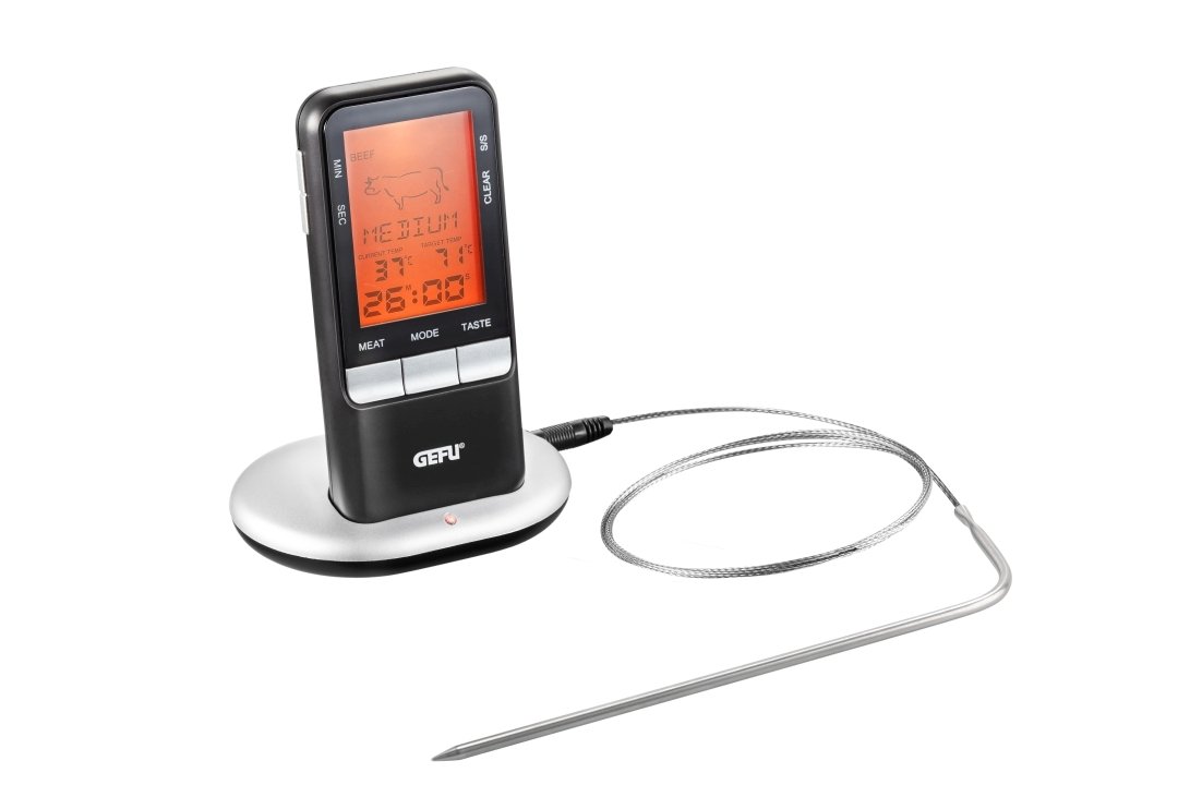 GEFU Digitales Funk-Bratenthermometer Händi schwarz/silber
