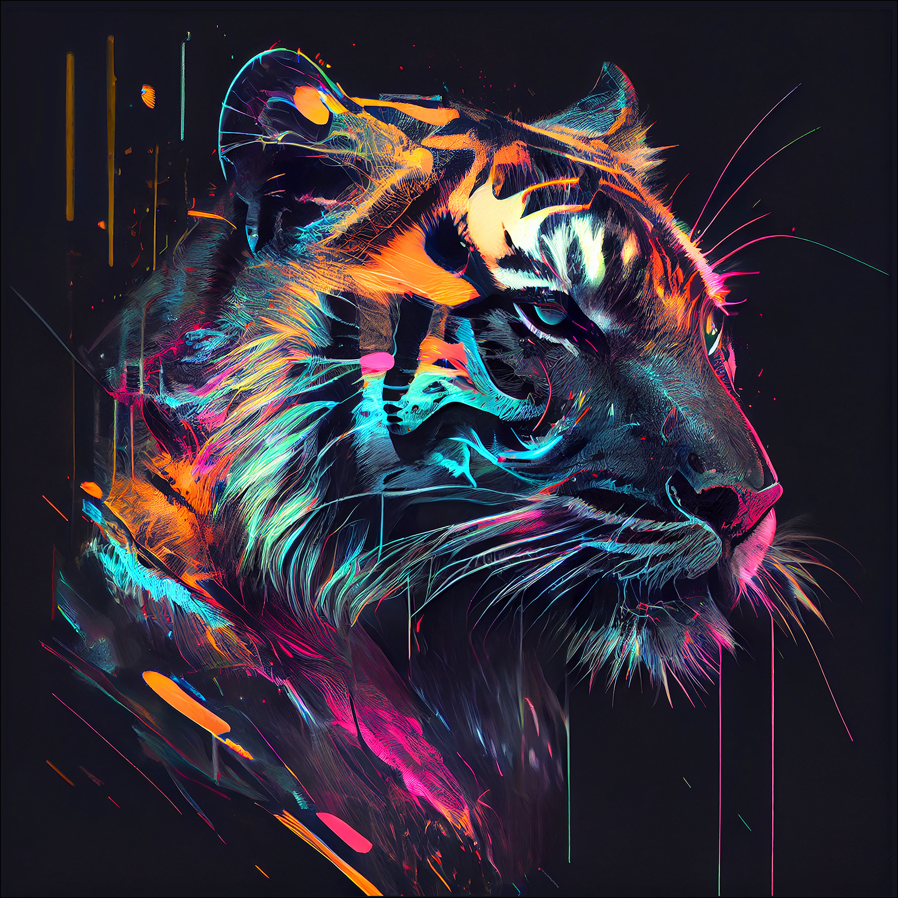 ProArt Alu-Art 50x50cm Colorful Tiger Head II