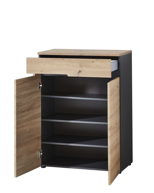 Schuhschrank in Mehrfarbig Innostyle Schuhschrank Memphis in Artisan Eiche/graphit