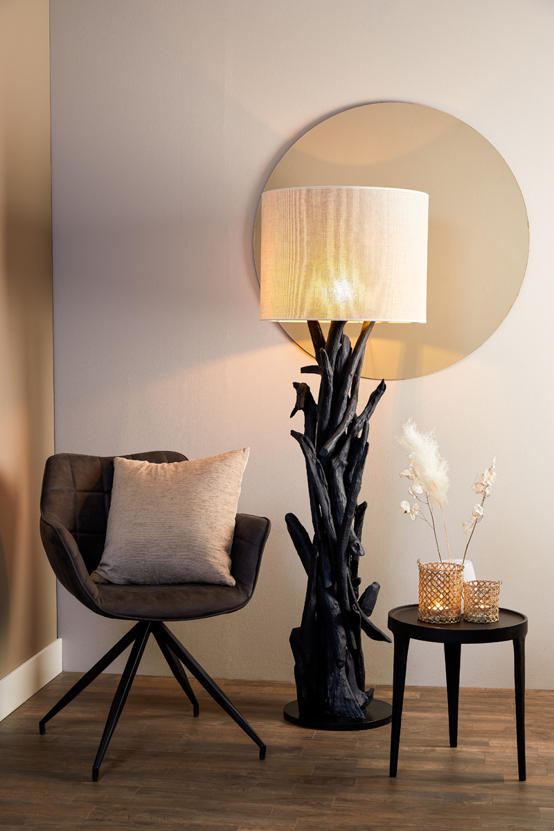 Light & Living Stehleuchte VIDIN 35x133cm Holz matt schwarz