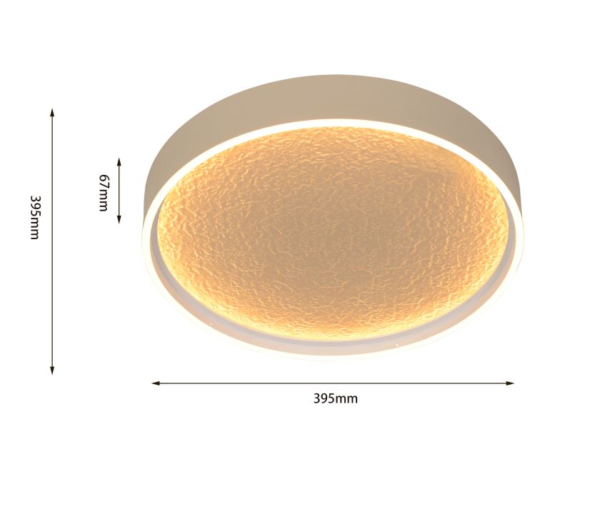 Global Technics LED-Deckenleuchte BORMES 1-flammig in Farbe sand, deckenleuchte, runde lampe, led-deckenleuchte, warmweiß, dimensions-395x395mm