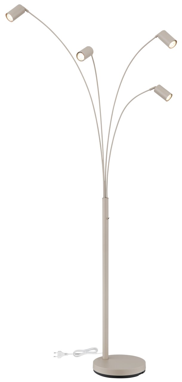 Interliving LED-Stehleuchte IL-9354 in Metall sandfarben matt, Lampe