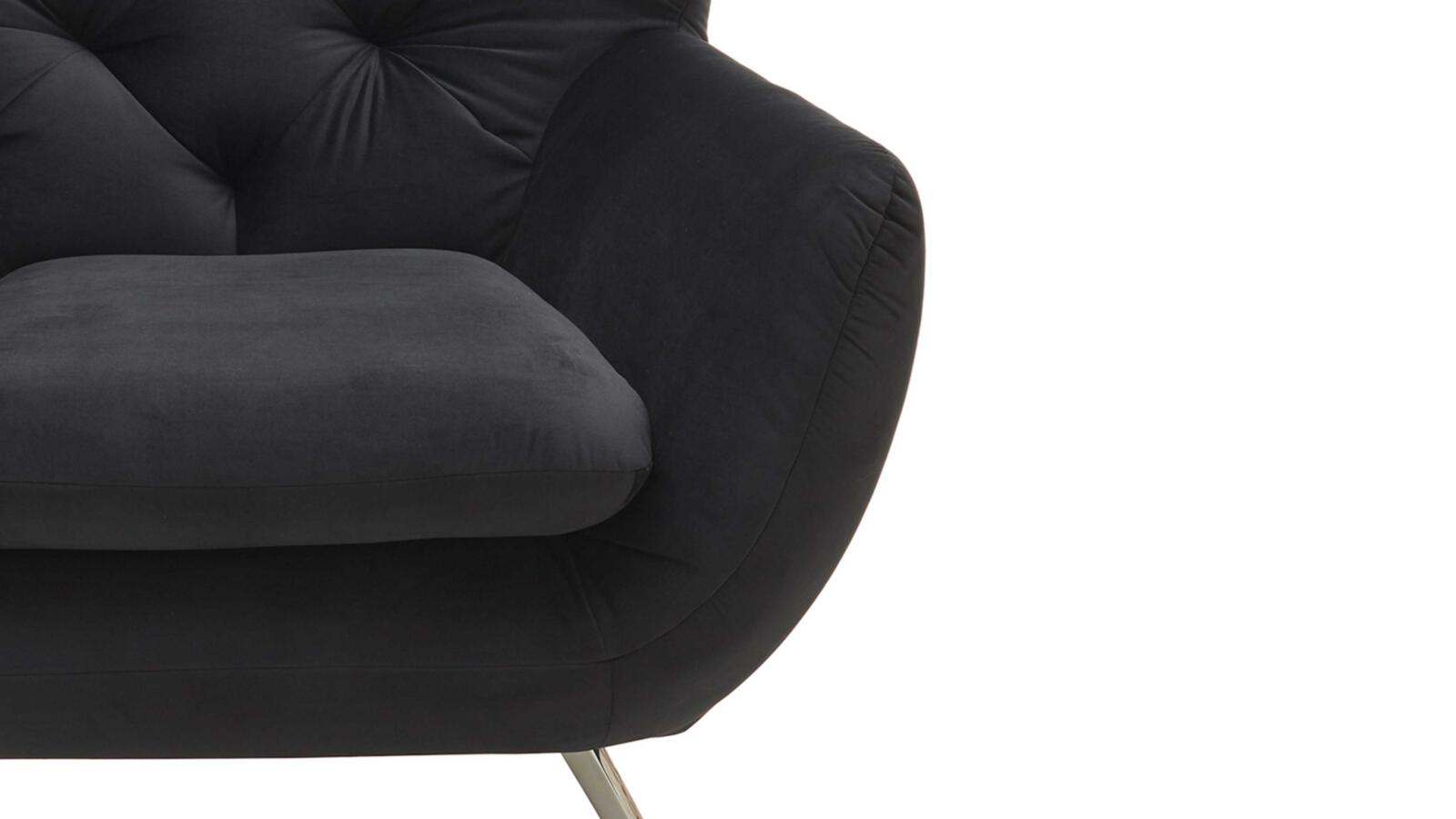 Sofa 2-sitzig SIXTY in Stoff Velvet black