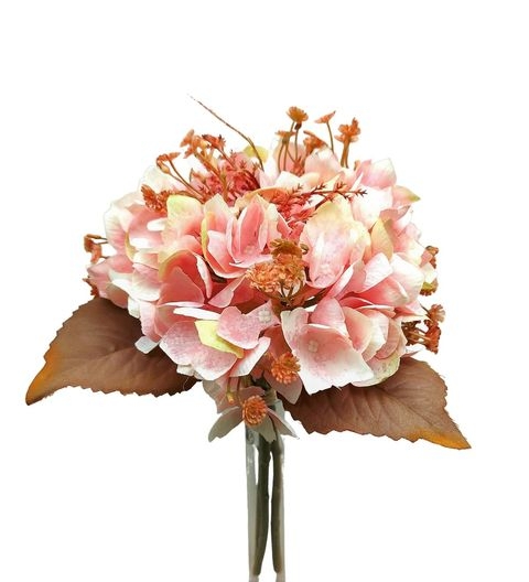 Hortensienbund 34 cm Vintage in rosa-marone