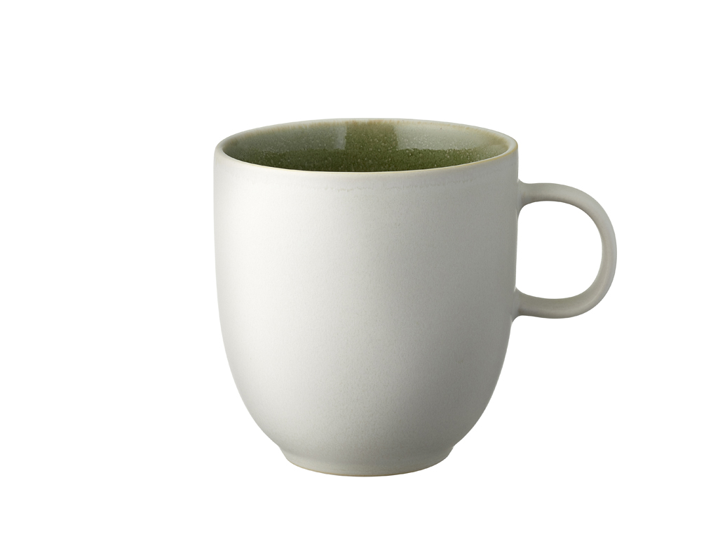 F&H Becher STUDIO ROUND NORTH 0,33 Liter in Farbe Matte white/Shiny moss