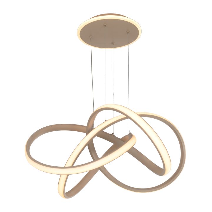 Global Technics LED-Pendelleuchte BANDOL 1-flammig in Farbe sand, hängende leuchte, ring chandelier, LED-ringe, Beleuchtung, moderne Pendelleuchte