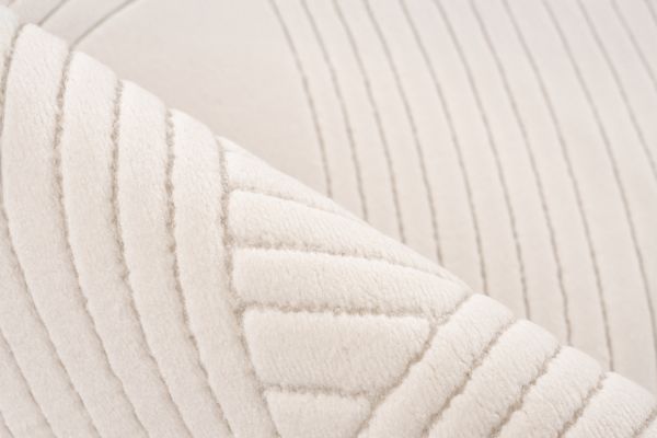Webteppich NAPOLI ca. 160x230cm in Farbe ivory, textured fabric, geprägtes Muster, cremefarbe, weiches Material, gefaltetes Handtuch