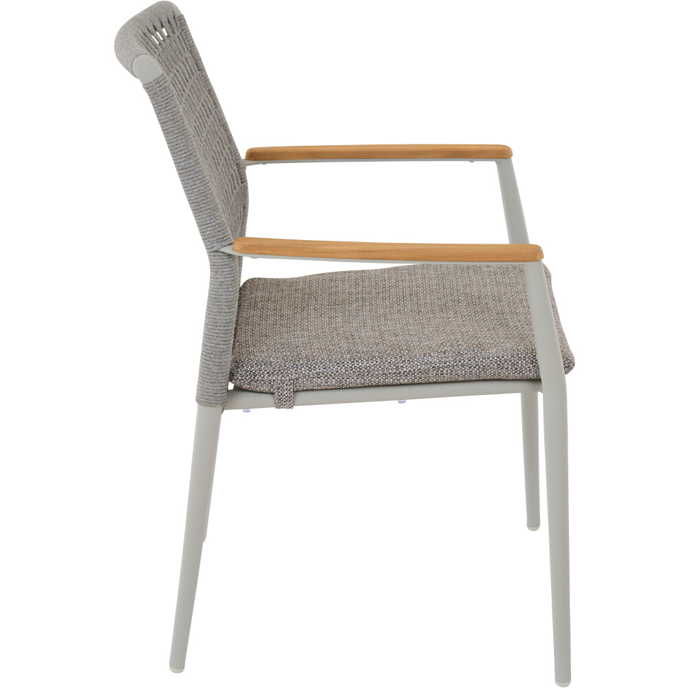 Stapelsessel CORTINA in Farbe Aluminium matt seidengrau/taupe grau