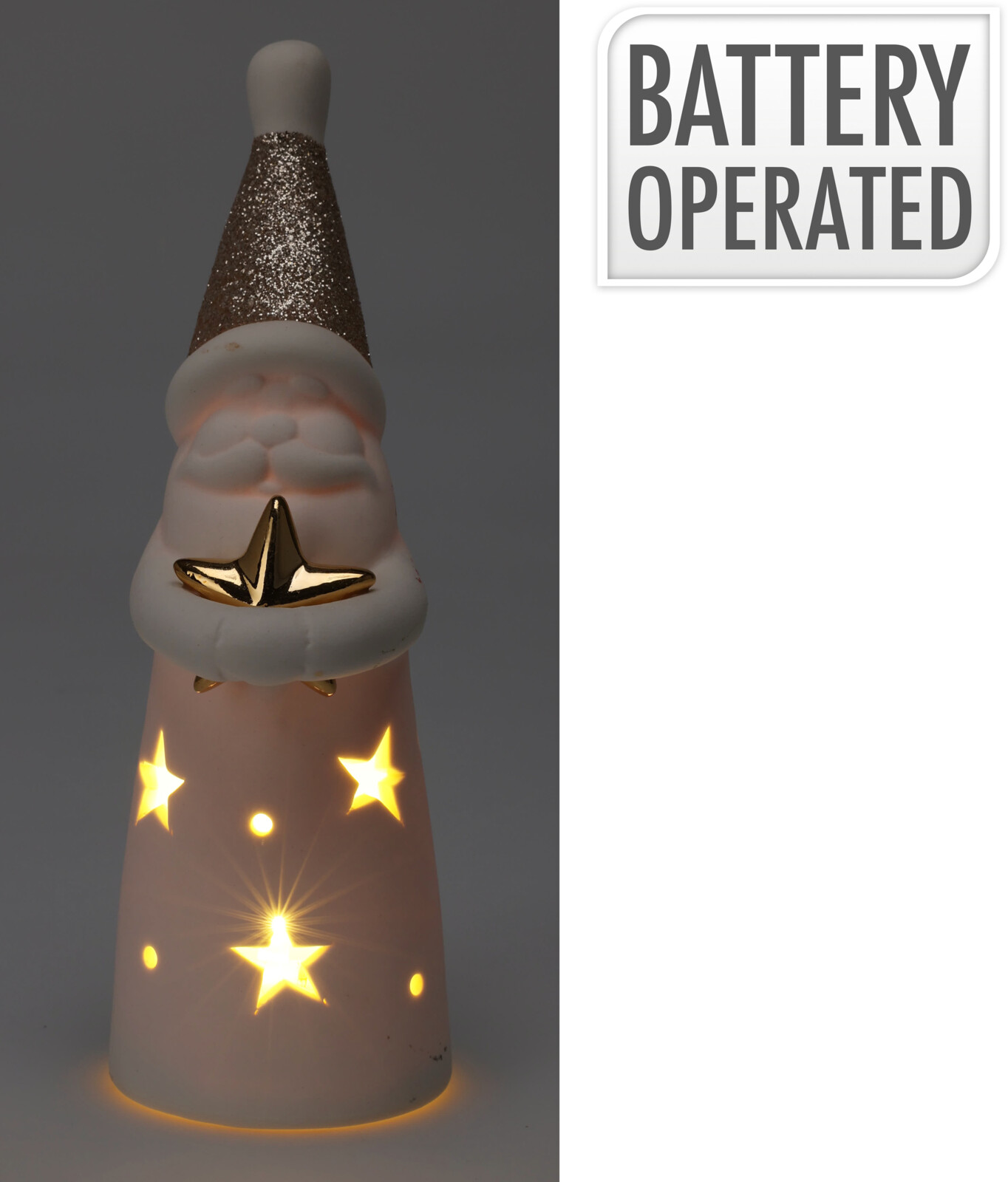 Weihnachtsman mit LED Gold