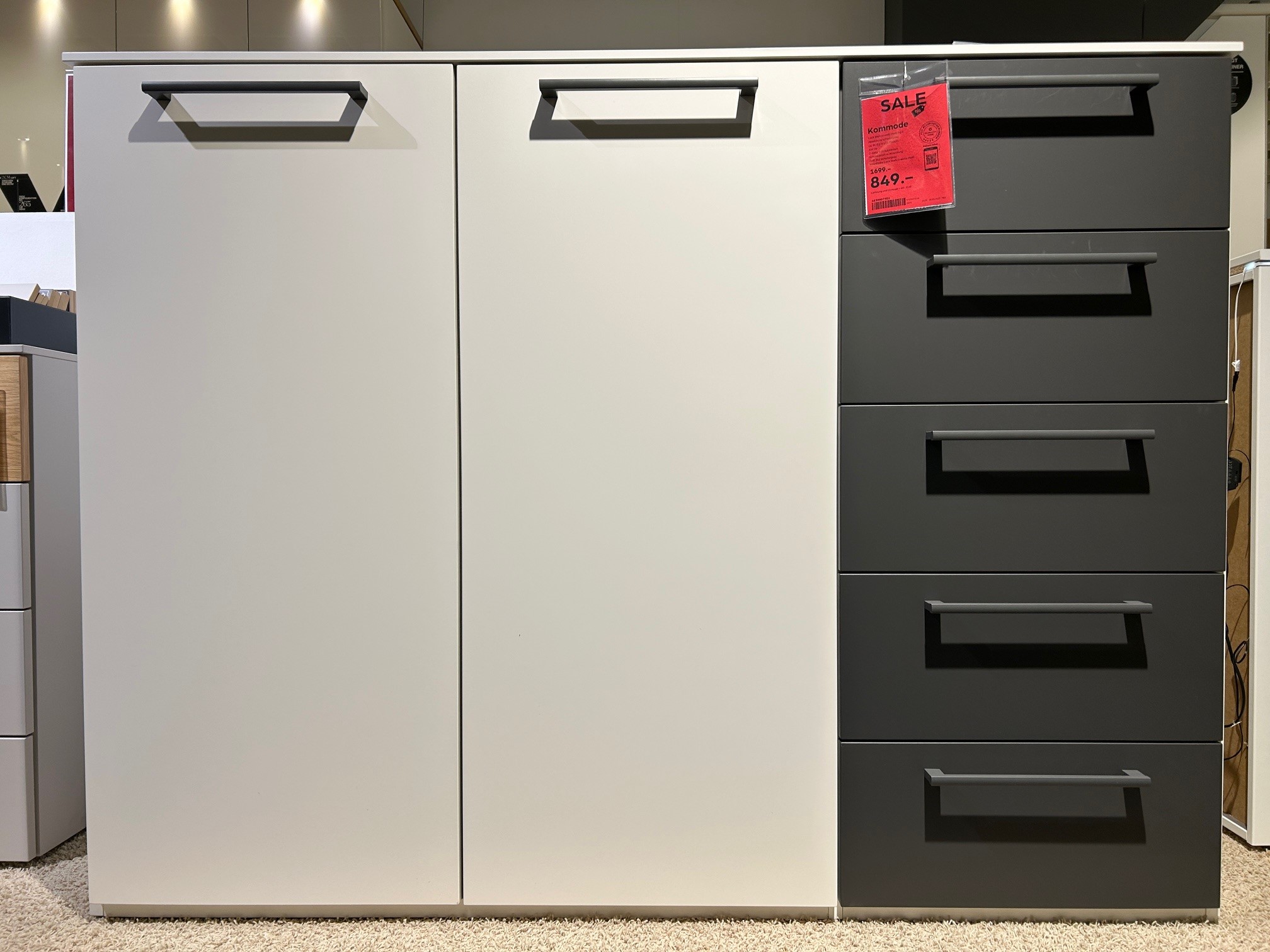 Loddenkemper Kommode MAXX ca. B:152 H:115 T:60cm in Lack Bianco weiß matt Pg.1