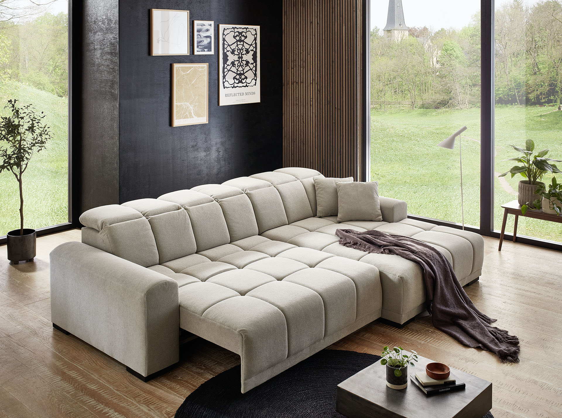 Iwaniccy Rundecke MASTER ca. 301x195cm in Stoff Curio hellgrau, Moebel, Couch, Innenarchitektur, Wohnzimmer, Dekoration Ihres Zuhauses