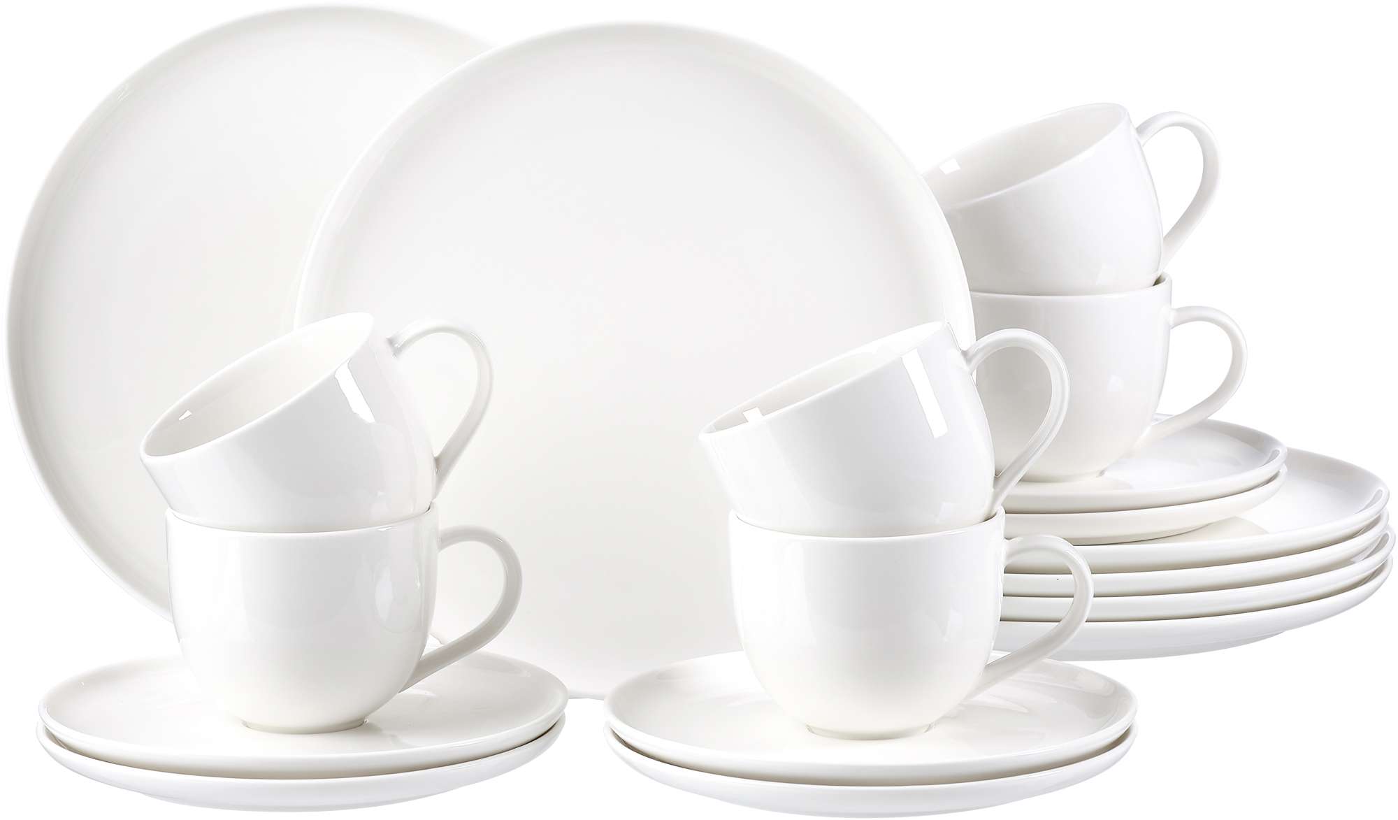 Ritzenhoff & Breker Kaffeeservice Skagen Porzellan, Weiß, Geschirr, Kaffee-/Teetassen, Tassen-Set, Porzellan, Weißes Geschirr