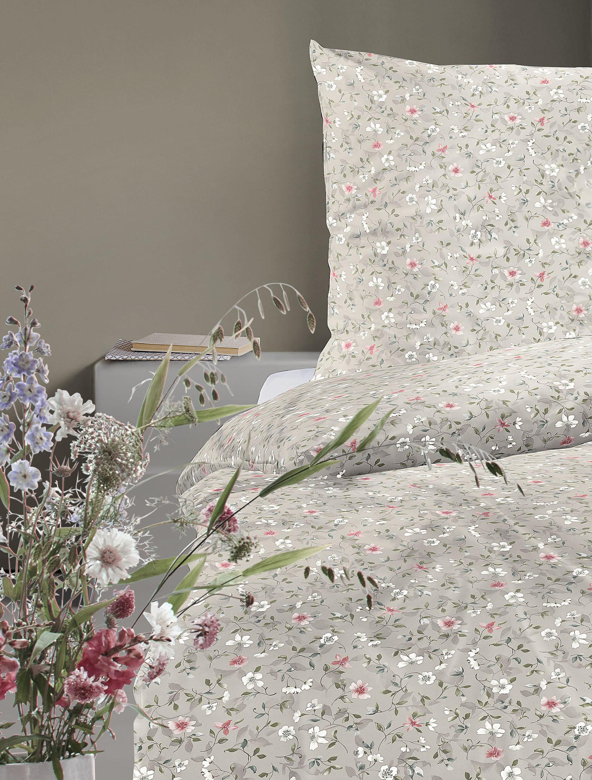 Irisette Mako-Satin Bettwäsche TOKIO ca. 155x220cm in Farbe natur, Moebel, Bett, Bettlaken