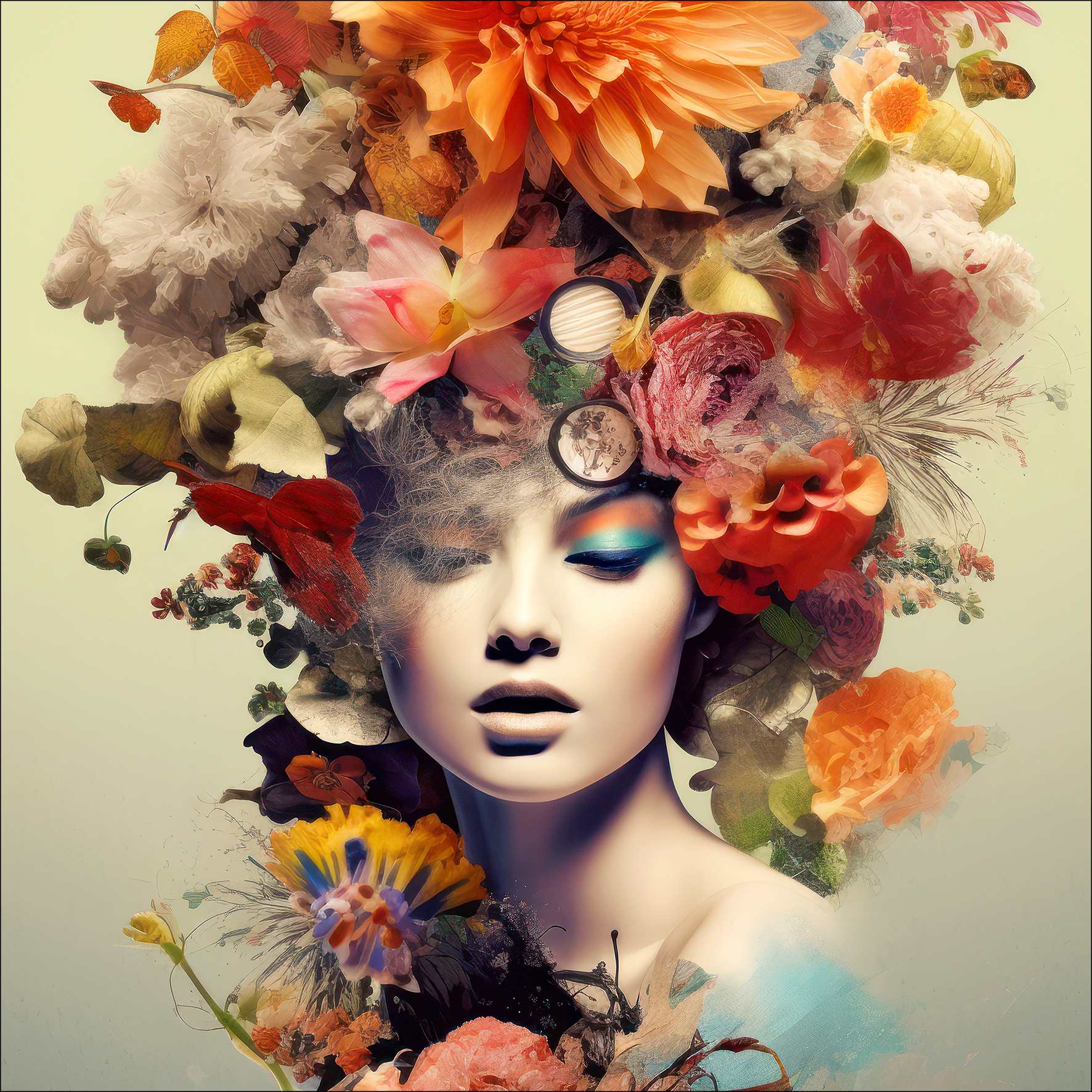PRO ART Glas-Art 30x30cm Flowers On Her Head PRO ART Glas-Art 30x30cm Flowers On Her Head