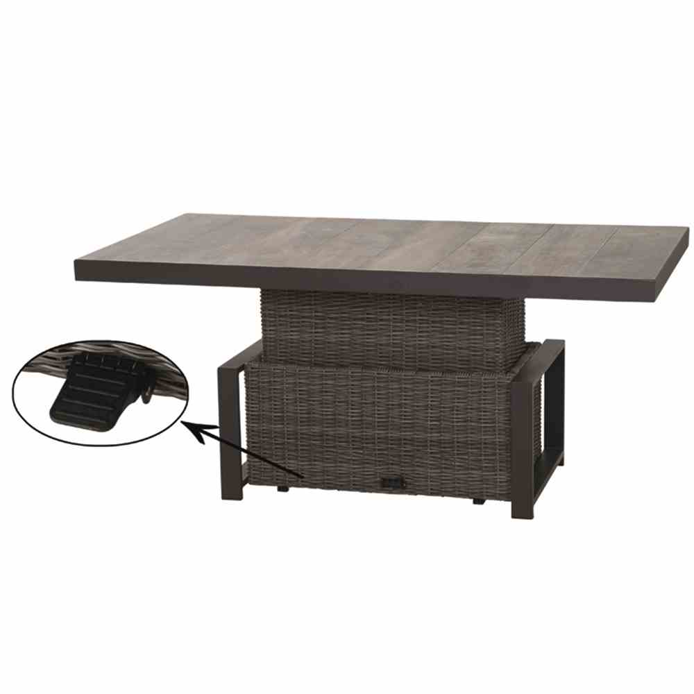 Lift-Couchtisch CORIDO ca. 160 x 90 cm in Gestell Alu matt anthrazit, Kaffeetisch, Mobiliar, Tabelle, Esstisch