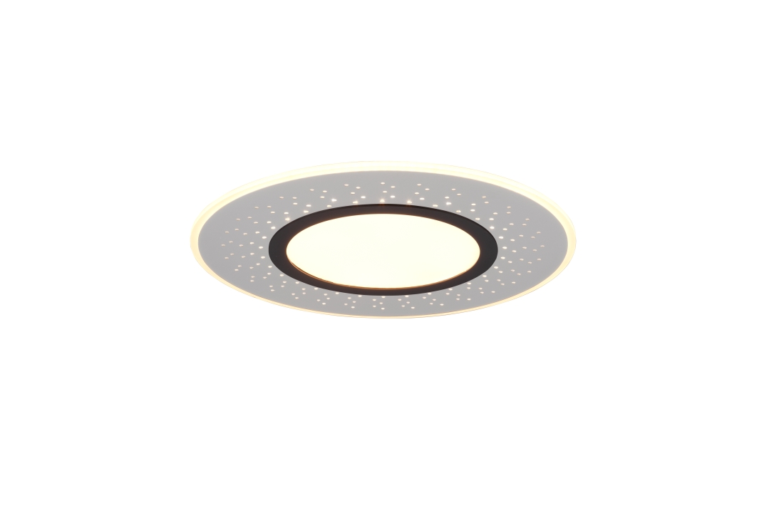 Trio LED-Deckenleuchte VERUS in Nickel matt, Kunststoff schwarz