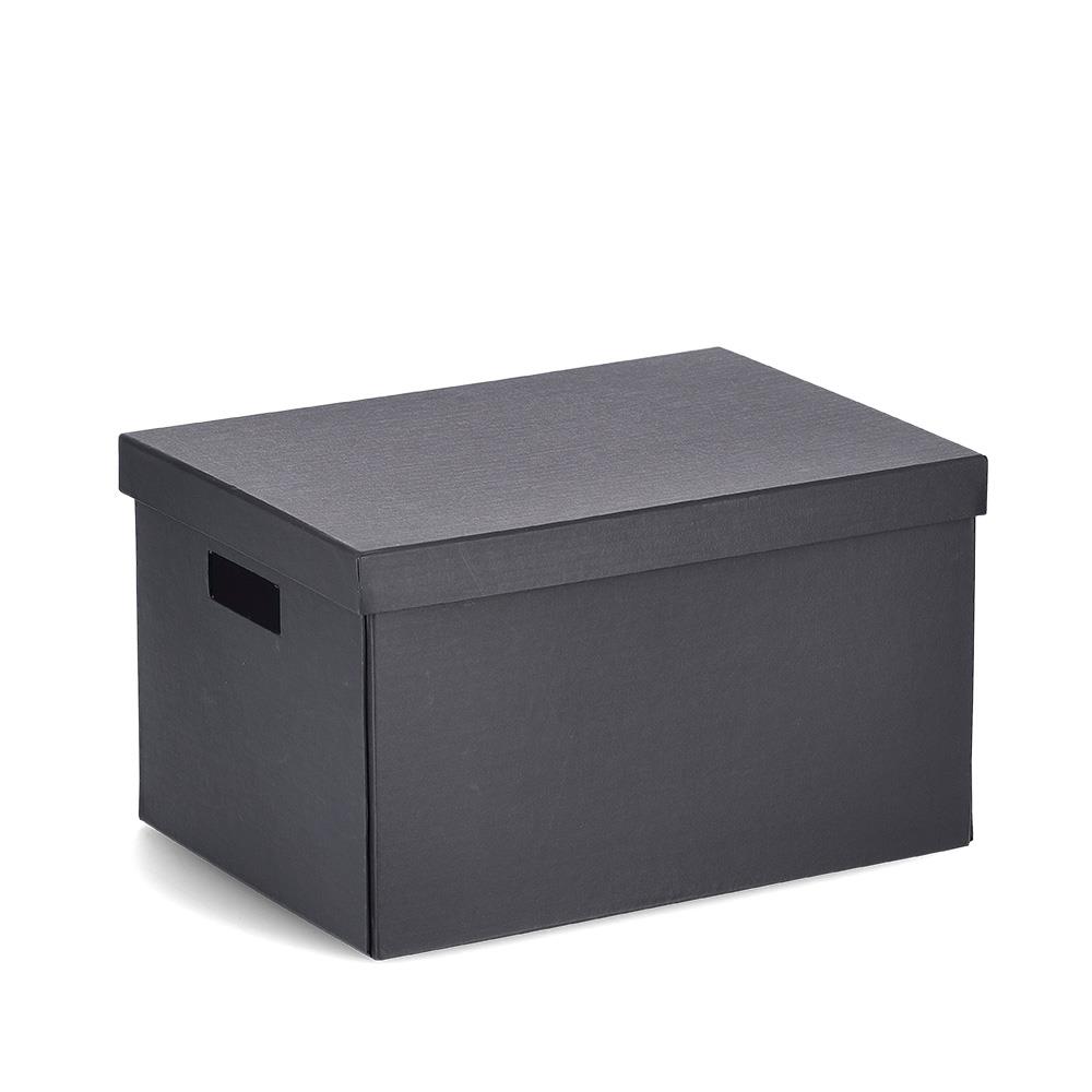 Zeller Aufbewahrungsbox ca. 35x20cm aus recyceltem Karton in schwarz