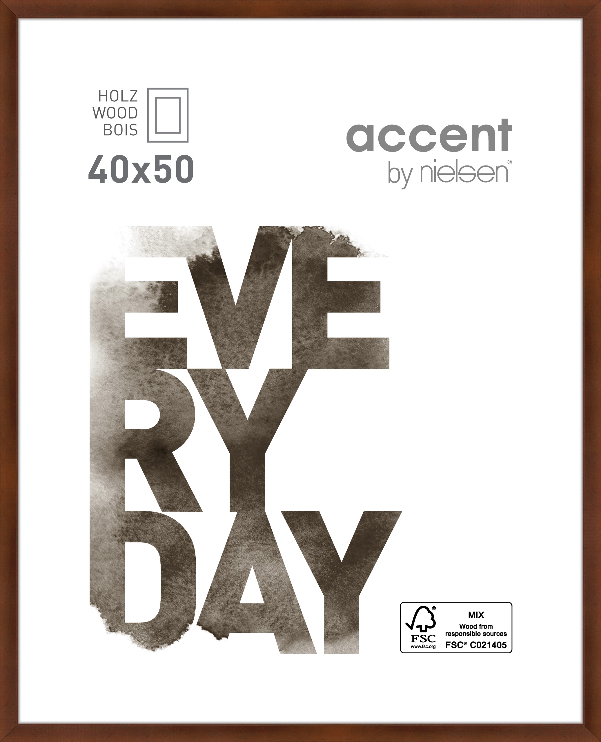 Accent by Nielsen Holz Bilderrahmen Zoom ca. 40x50cm in Farbe Walnut