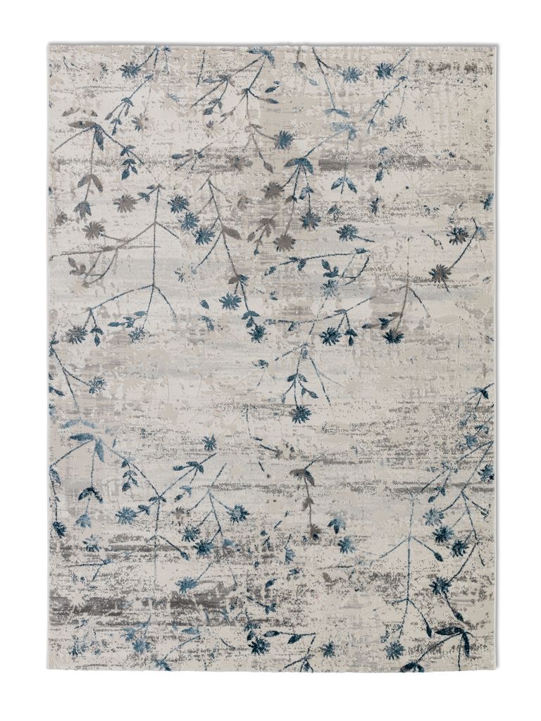 Golze & Söhne Teppiche Antea ca. 133x190cm in Farbe Blumen blau Golze & Söhne Teppiche Antea ca. 133x190cm in Farbe Blumen blau, Teppich, Rosenmuster, Blumenranken, Beige/Creme, Textur
