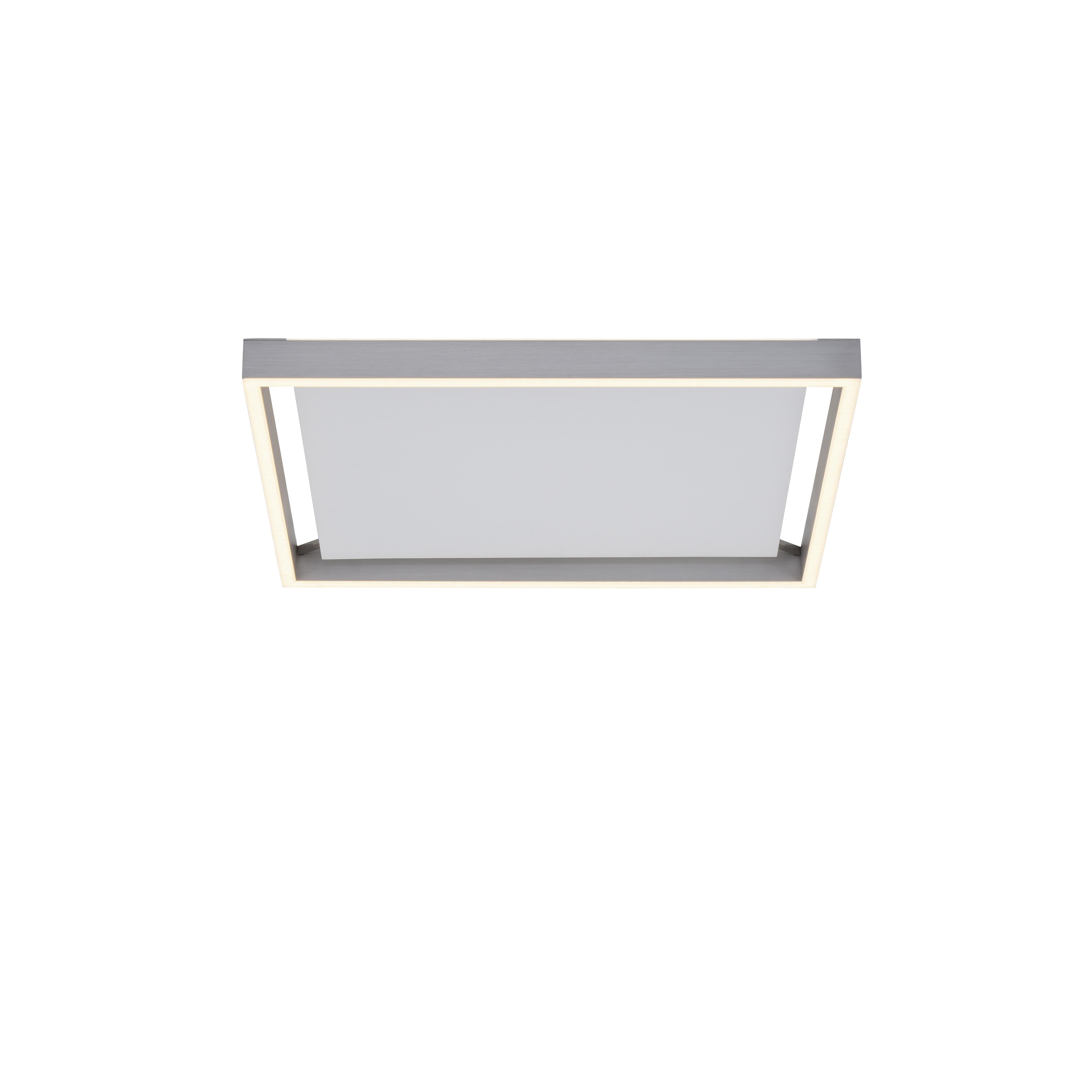 Paul Neuhaus LED-Deckenleuchte Q-KAAN 2-flammig in Farbe stahl, Deckenleuchte, Einbauen, LED-Rahmen, weiß, modern