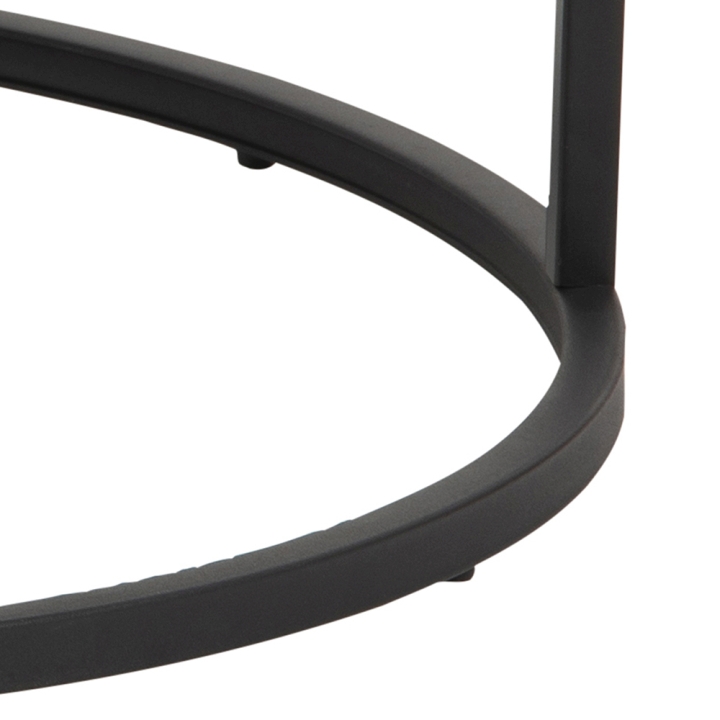 Actona Couchtischsatz SPIRO ca. 70x70cm in Melamin Marmor schwarz/Glas Rauch gebeizt