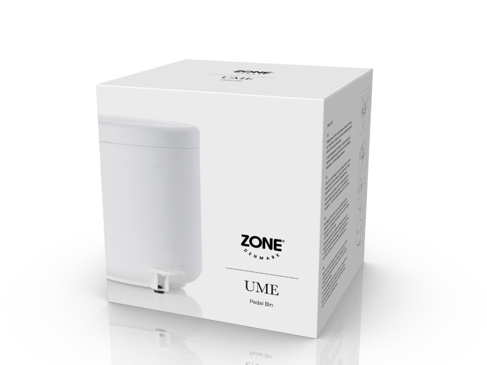 Zone Denmark Pedaleimer 4 Liter in Farbe white