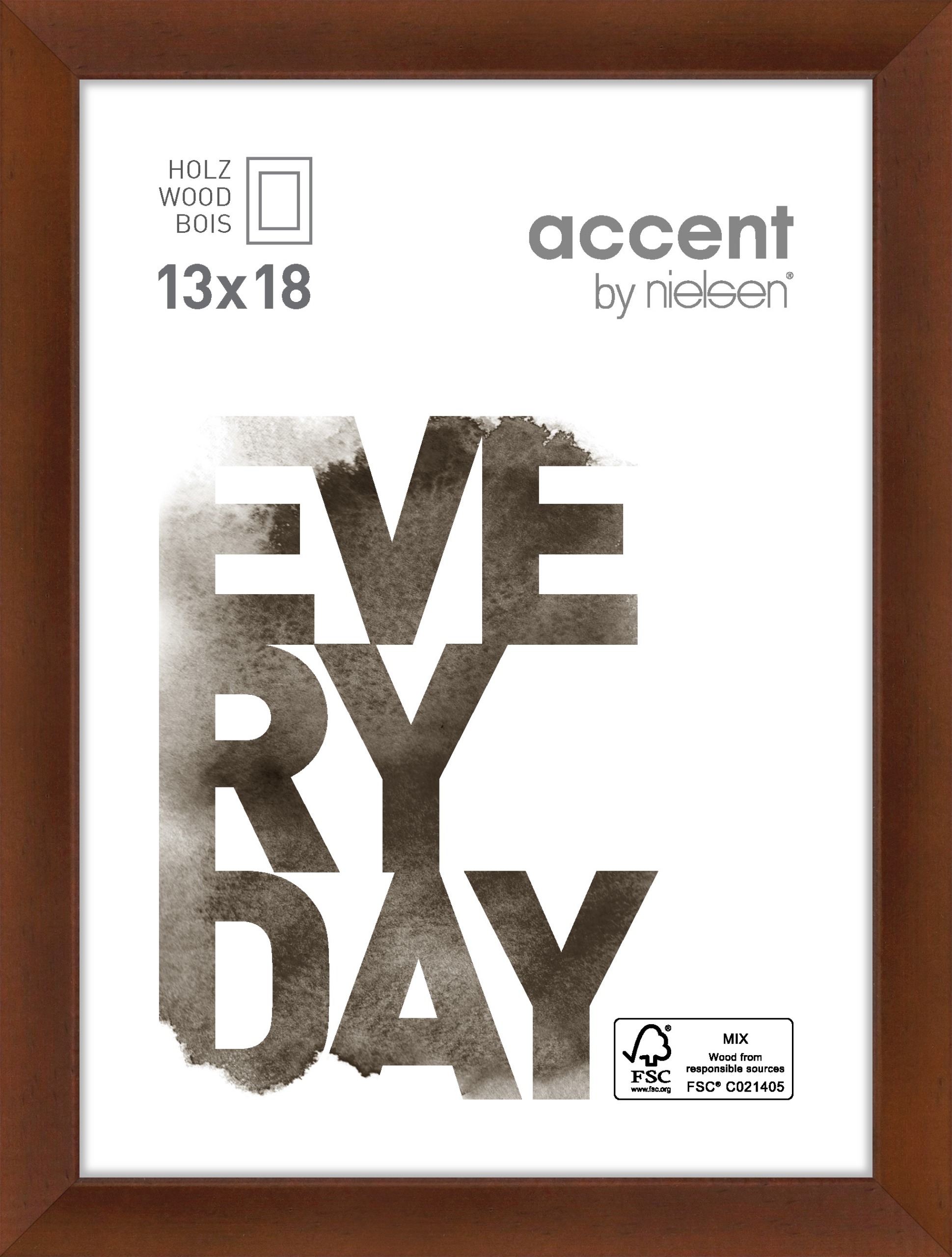 Accent by Nielsen Holz Bilderrahmen Zoom ca. 13x18cm in Farbe Walnut