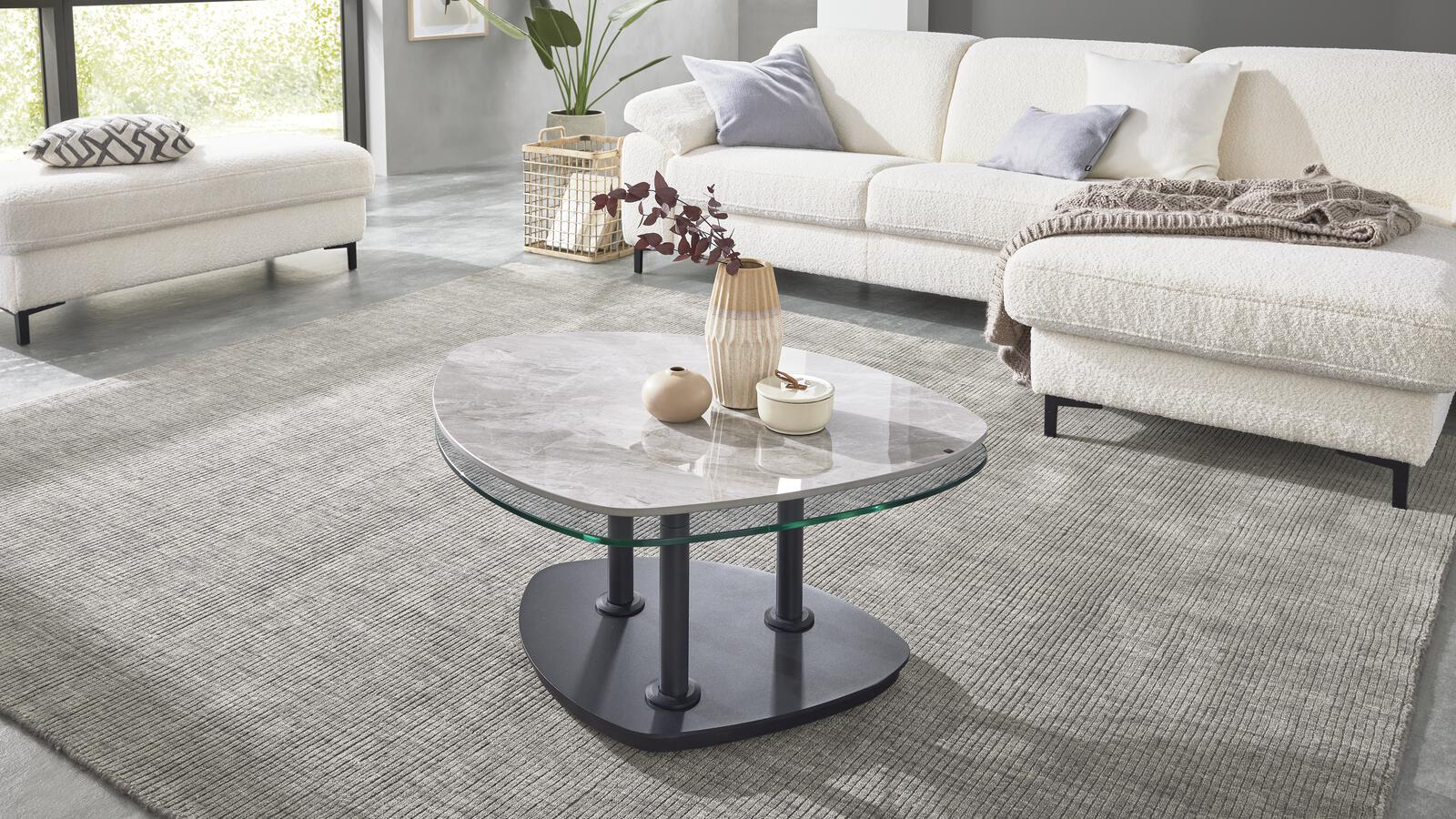 Interliving Couchtisch IL 6219 in Keramik Marmoroptik Emperador
